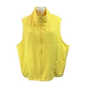 Avenue Women's Yellow Full Zip Vest w/ Mesh Pockets Polyester/Cotton Size 26/28